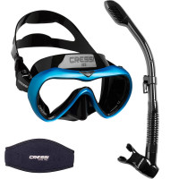 Kit de Mergulho Cressi A1 Anti Fog com Snorkel Dry - Azul