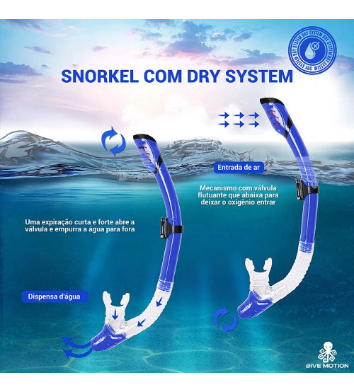 3(três) Kit De mergulho Shark da Dive Motion (Dry ou seco) - P/A/R