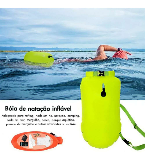 Boia de natação e segurança 28L com saco estanque - Rosa