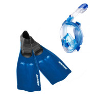 Kit mergulho Full Face 2º Geração e nadadeira Seasub - Azul