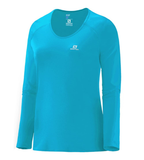 Camisa UV 50+ Salomon ActiveDry Feminina Respirável Sports Azul