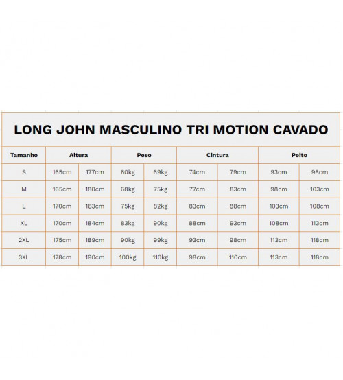 Long John Masculino Tri Motion Cavado de Natação e Triathlon Sprint 4.3mm