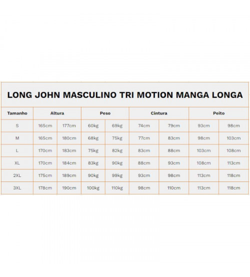 Long John Masculino Tri Motion com Manga de Neoprene Natação e Triathlon Sprint 4.3mm