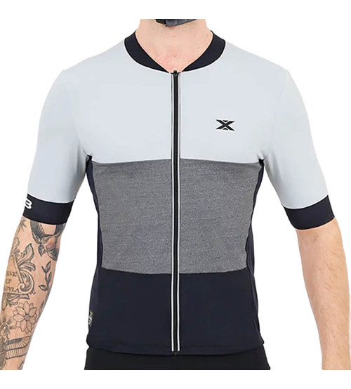 Camisa de Ciclismo DX-3 Masculina Ultra UV 50+ - Cinza/Preto