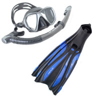 Kit de Mergulho Cetus Icaro Mascara + Snorkel + Nadadeira Fast - preto/azul - 38/39 (EU 40/41)
