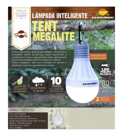 Lâmpada Inteligente Tent Megalite Guepardo