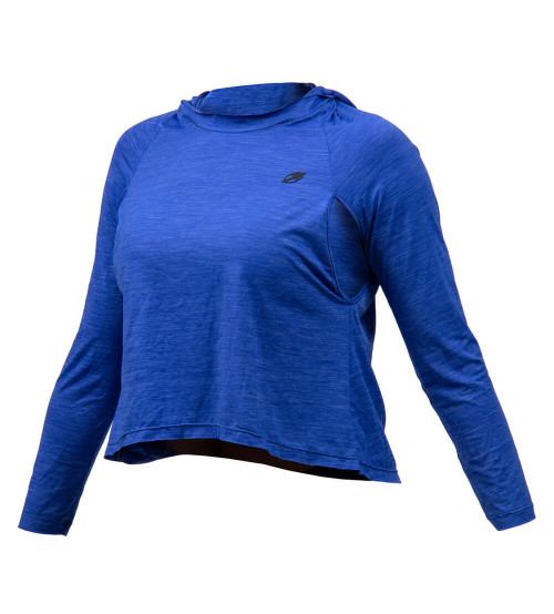 Camisa de Proteção Solar Mormaii com Capuz Dry Comfort Feminina - Azul