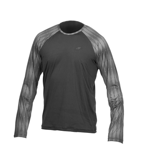 Camisa Com Proteção Solar Mormaii UV50+ Dry Action Masculina - Preto/Cinza
