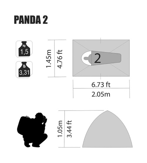 Barraca para camping Panda 2 pessoas Nautika