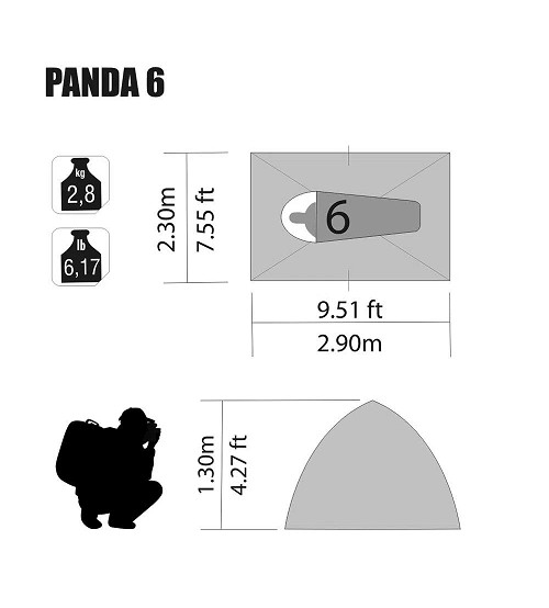 Barraca para camping Panda 6 pessoas Nautika