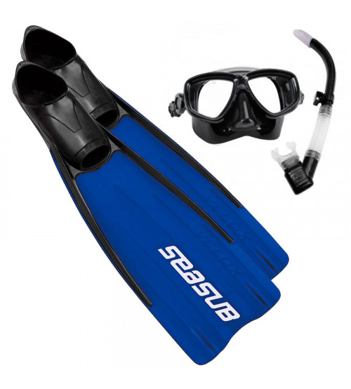 Kit de Mergulho Seasub Silicone Velox - Azul